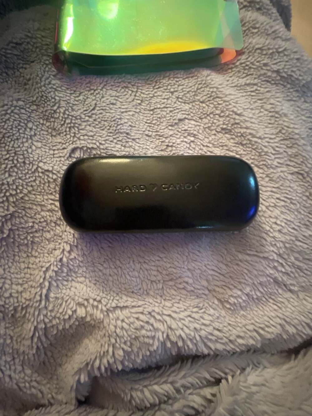 Hard Candy Clamshell Eyeglass or Sunglass Hard Case, Black Exterior with Pink In